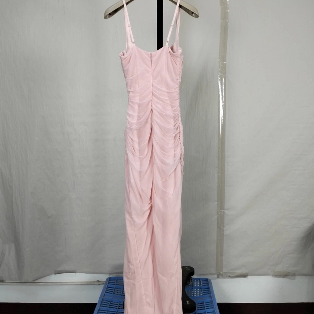 Elegant Pink Evening Dress house of cb lini pink bustier corset slit long xs - Picture 5 of 6